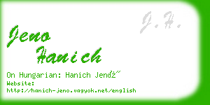 jeno hanich business card